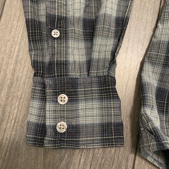John Varvatos Blue Plaid Button Up Shirt Size XL - Picture 3 of 7